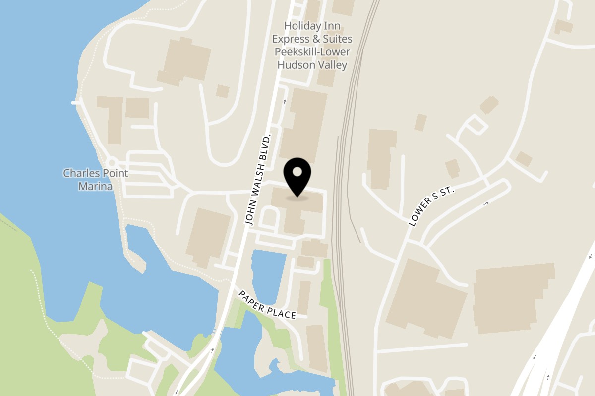 Map showing the location of Retro Cafe on 8 John Walsh Blvd in Peekskill